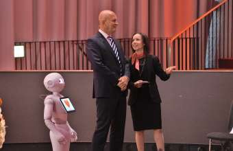 Leif Agnéus, Präsident und Myra Fischer-Rosinger, Direktorin von swissstaffing am Jubiläumsanlass